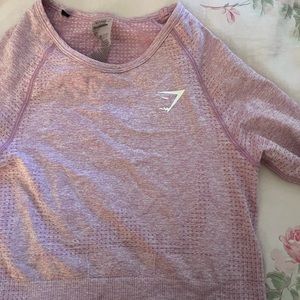 Gymshark Pink/Purple Vital Seamless Long Sleeve Crop Top size M